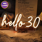 Hello 30 Neon Sign
